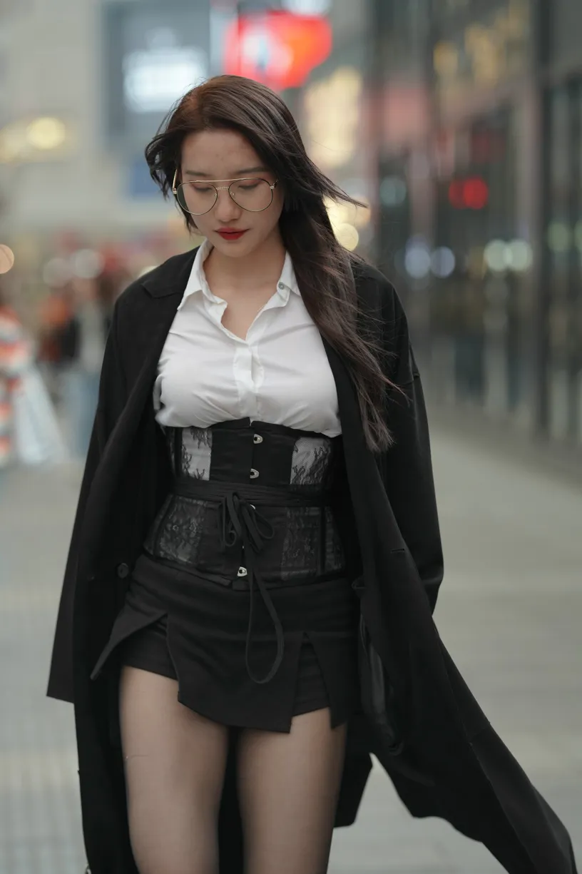 [Mzsock] NO.160 Long legs in black stockings street photography#[105P]-51