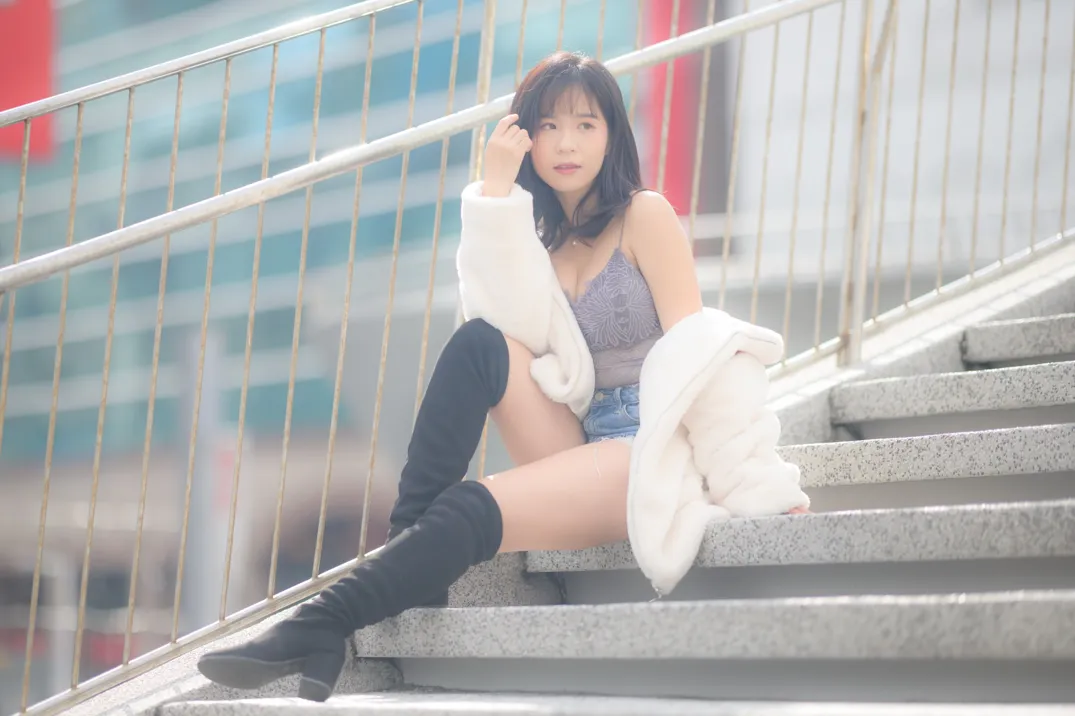 [Mzsock] NO.215 YoYo denim shorts and boots street photography#[105P]-39